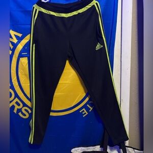 GREEN AND BLACK ADIDAS TRAINING PANTS